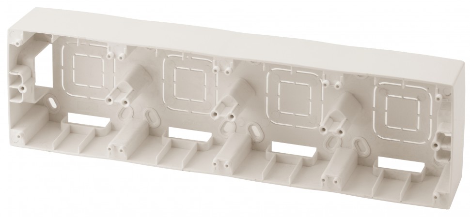 12-6104-02 ЭРА Коробка наклад. монтажа 4 поста, Эра12, слоновая кость