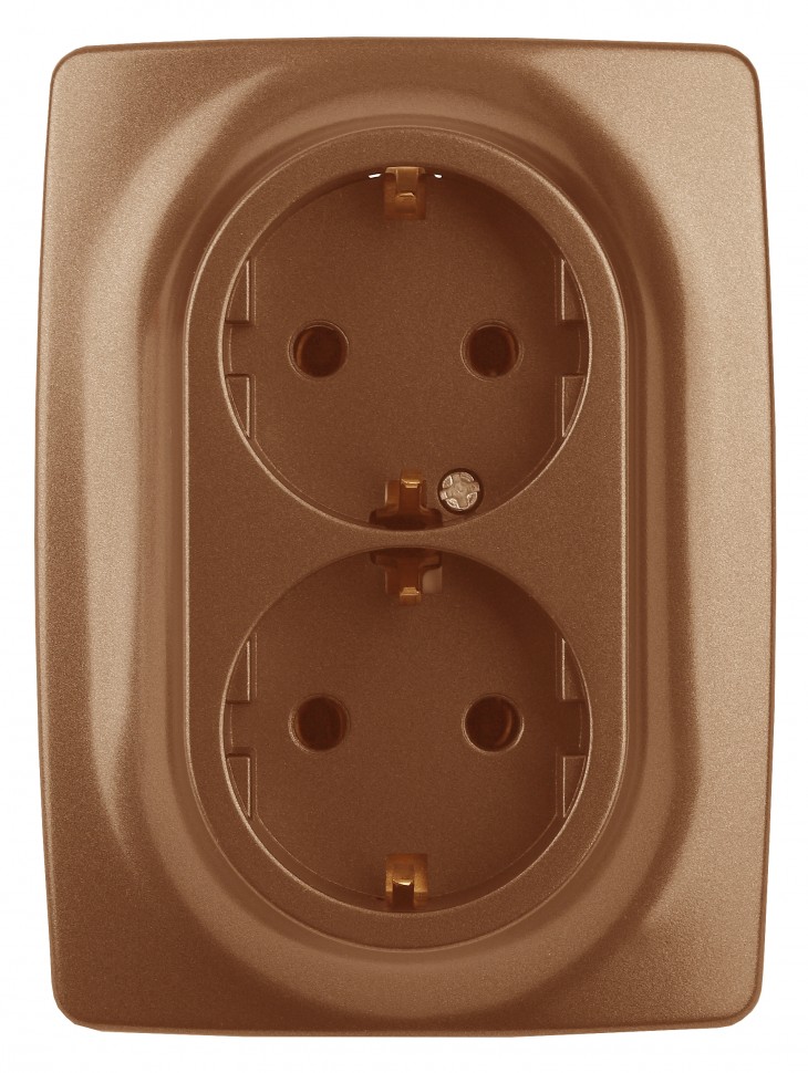 12-2106-14 ЭРА Розетка 2X2P+E Schuko, 16A-250В, IP20, Эра12, медь