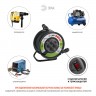 Удлинитель силовой ЭРА RMx-4es-3x2.5-40m-IP44(KG) на металлической катушке c заземлением 4 розетки 40м КГ 3х2.5мм2