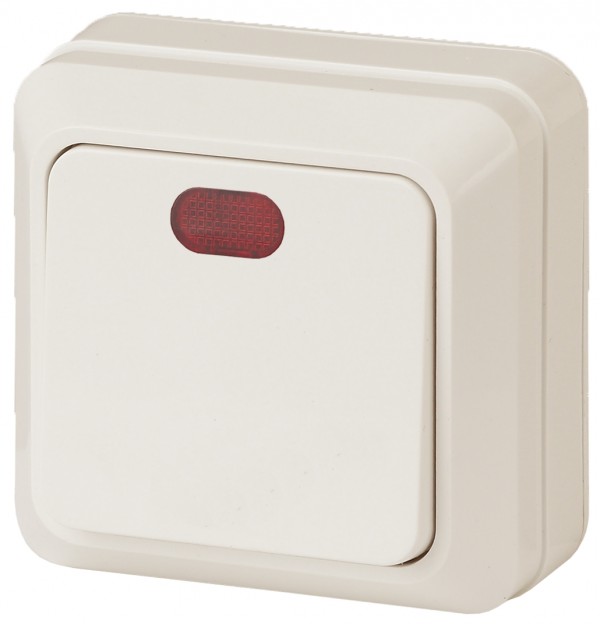 2-102-02 Intro Выключатель с подсветкой, 10А-250В, IP20, ОУ, Quadro, сл.кость