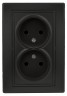 1-204-05 Intro Розетка 2х2P, 16А-250В, IP20, СУ, Plano, антрацит
