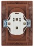 Розетка Intro Plano 1-204-10 без заземления двойная 2х2P, 16А-250В, IP20, СУ, венге