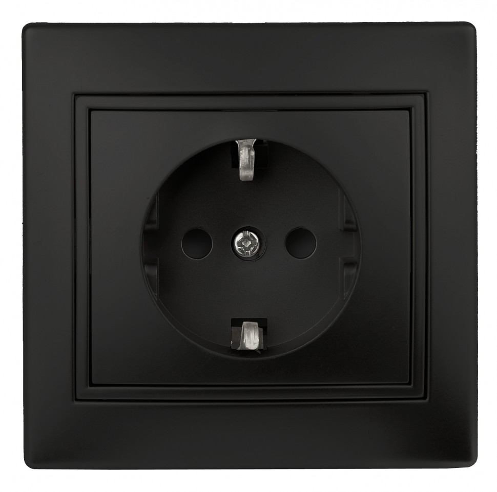 1-202-05 Intro Розетка 2P+E Schuko, 16А-250В, IP20, СУ, Plano, антрацит
