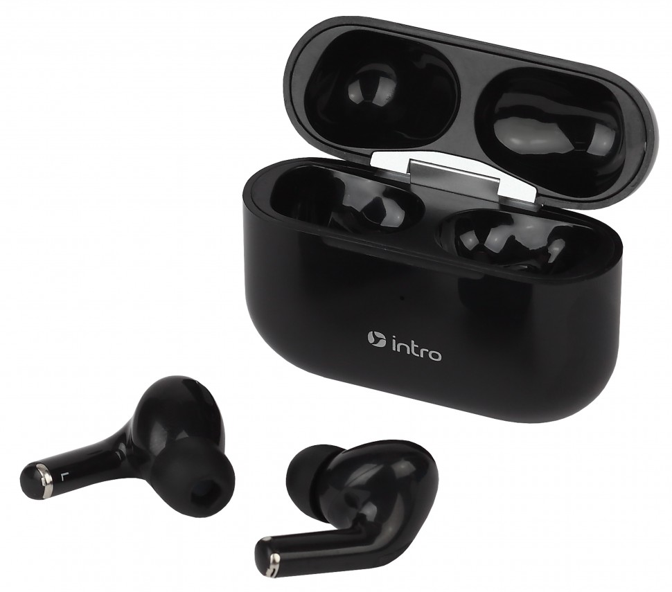 Bluetooth-гарнитура Intro BI1800 Plus сенсорная ultra slim, с зар. кейсом, черная