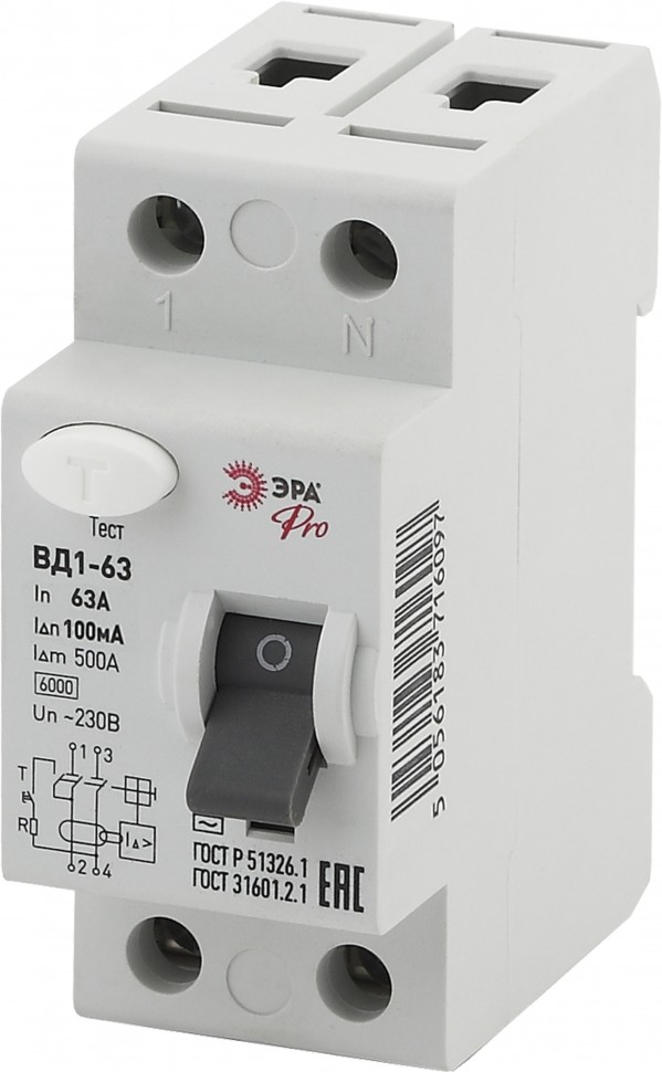 УЗО ЭРА PRO NO-902-31 ВД1-63 2P 63А 100мА