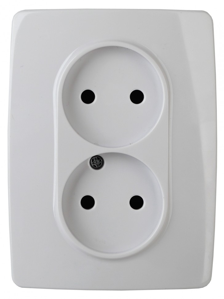 12-2107-01 ЭРА Розетка 2X2P, 16A-250В, IP20, Эра12, белый