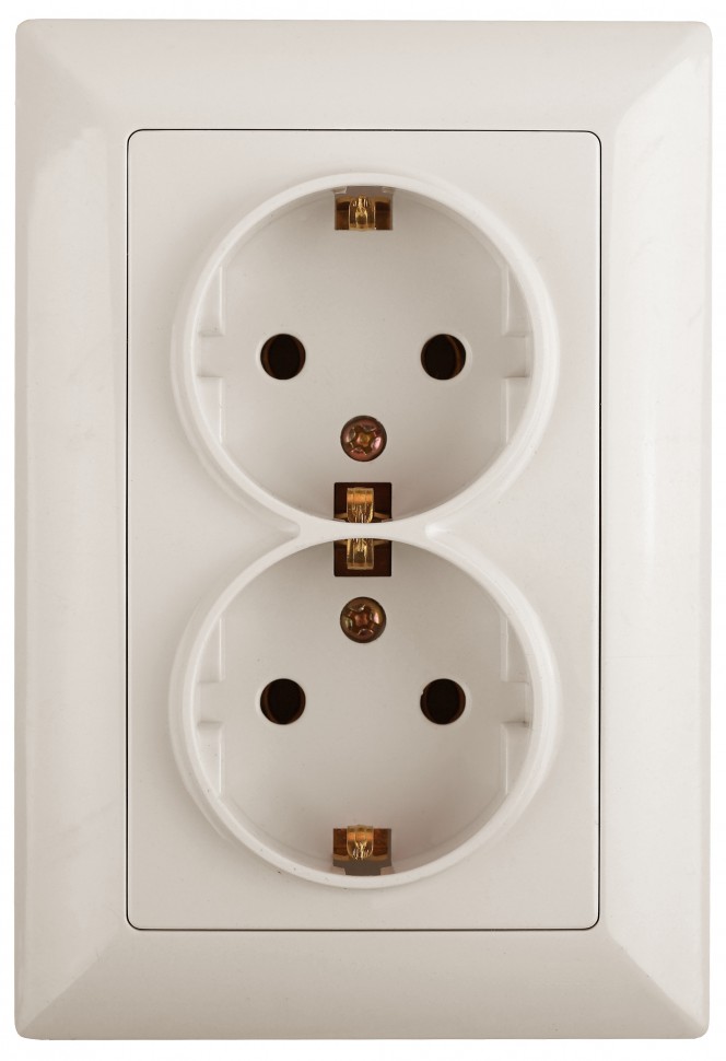 4-205-02 Intro Розетка 2X2P+E Schuko, 16А-250В, СУ, Solo, сл.кость