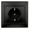 1-206-05 Intro Розетка 2P+E Schuko со шторками, 16А-250В, IP20, СУ, Plano, антрацит