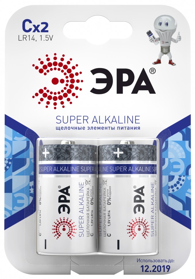 Батарейки ЭРА LR14-2BL SUPER Alkaline