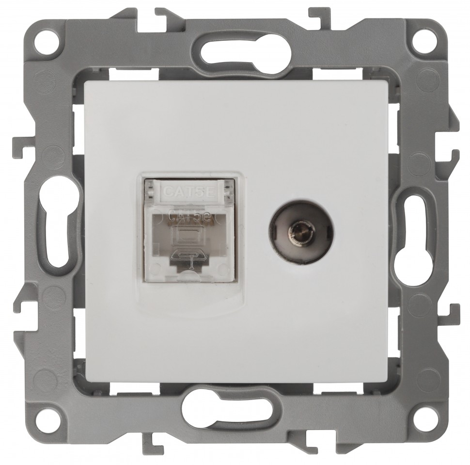12-3110-01 ЭРА Розетка комбинированная RJ45+TV, IP20, Эра12, белый