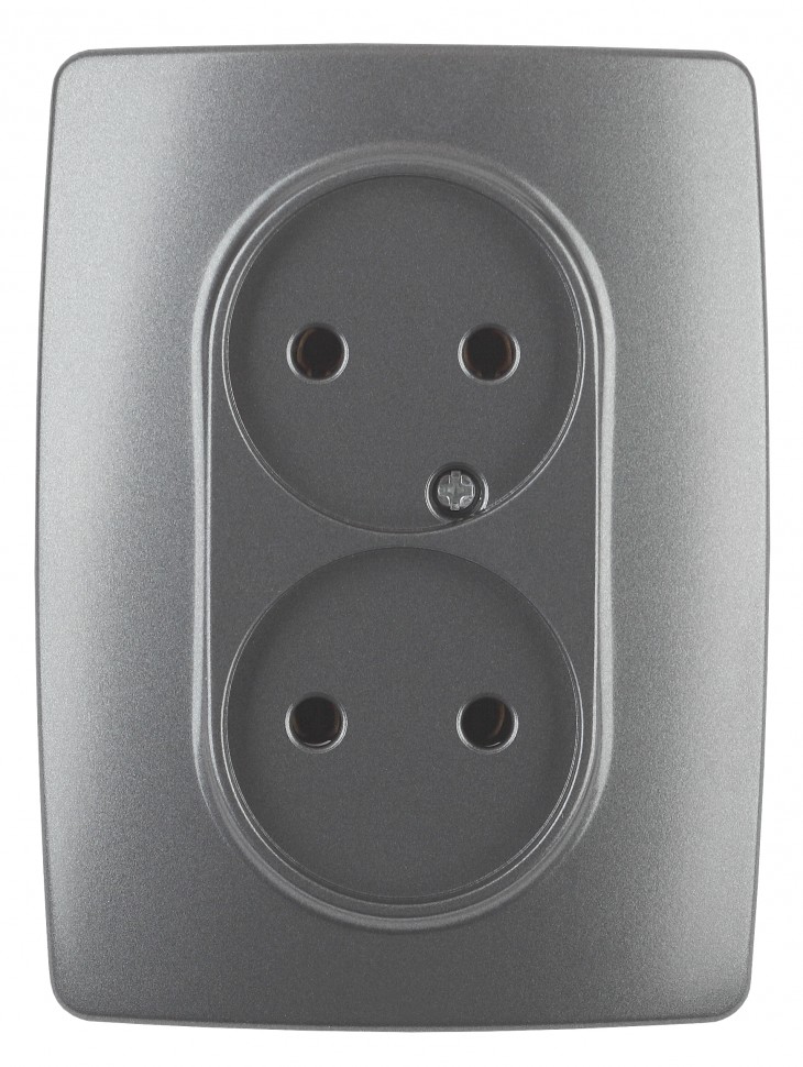 12-2107-12 ЭРА Розетка 2X2P, 16A-250В, IP20, Эра12, графит