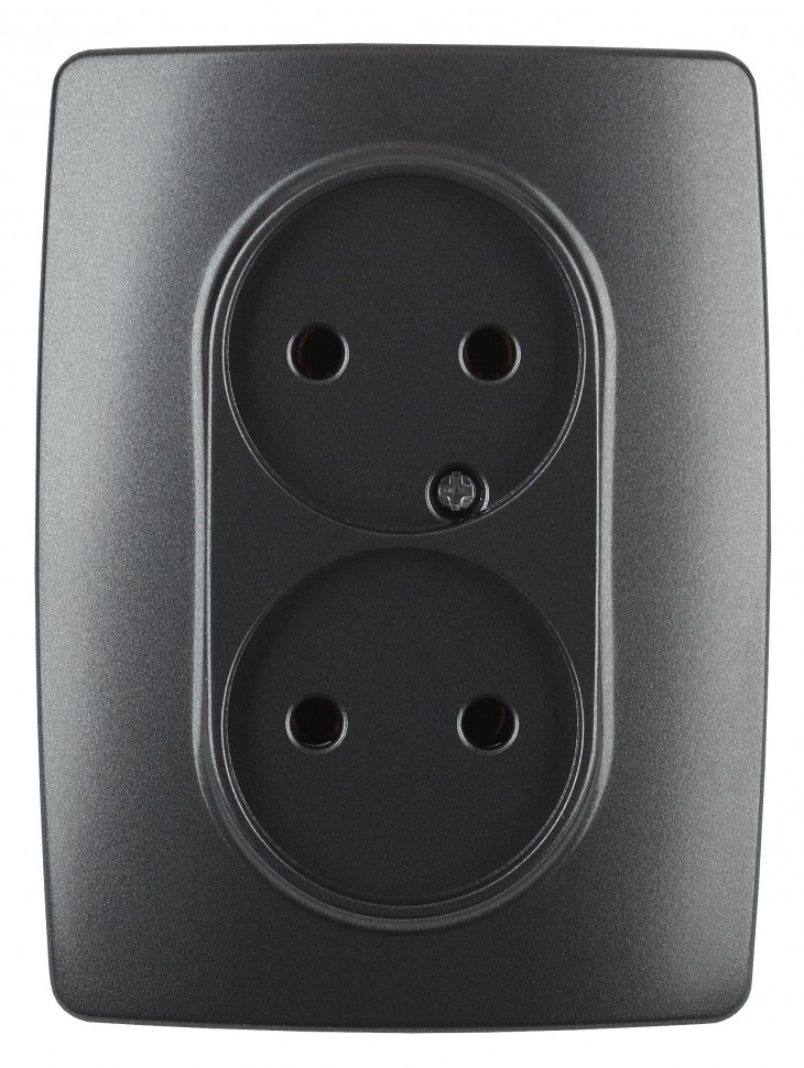 12-2107-05 ЭРА Розетка 2X2P, 16A-250В, IP20, Эра12, антрацит