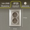 4-204-04 Intro Розетка 2х2P, 16А-250В, СУ, Solo, шампань