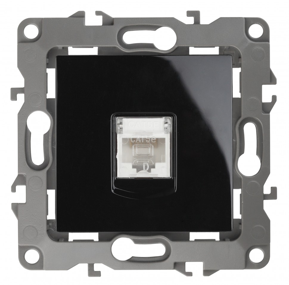 12-3107-06 ЭРА Розетка информационная RJ45, IP20, Эра12, чёрный