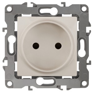 12-2005-02 ЭРА Розетка 2P, 16A-250В, IP20, без м.лапок, Эра12, слоновая кость