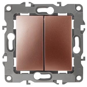 12-1106-14 ЭРА Переключатель двойной, 10АХ-250В, IP20, Эра12, медь