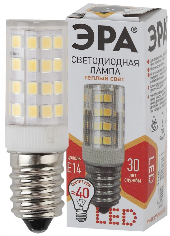 Лампочка светодиодная ЭРА STD LED T25-5W-CORN-827-E14 E14 / Е14 5Вт теплый белый свет