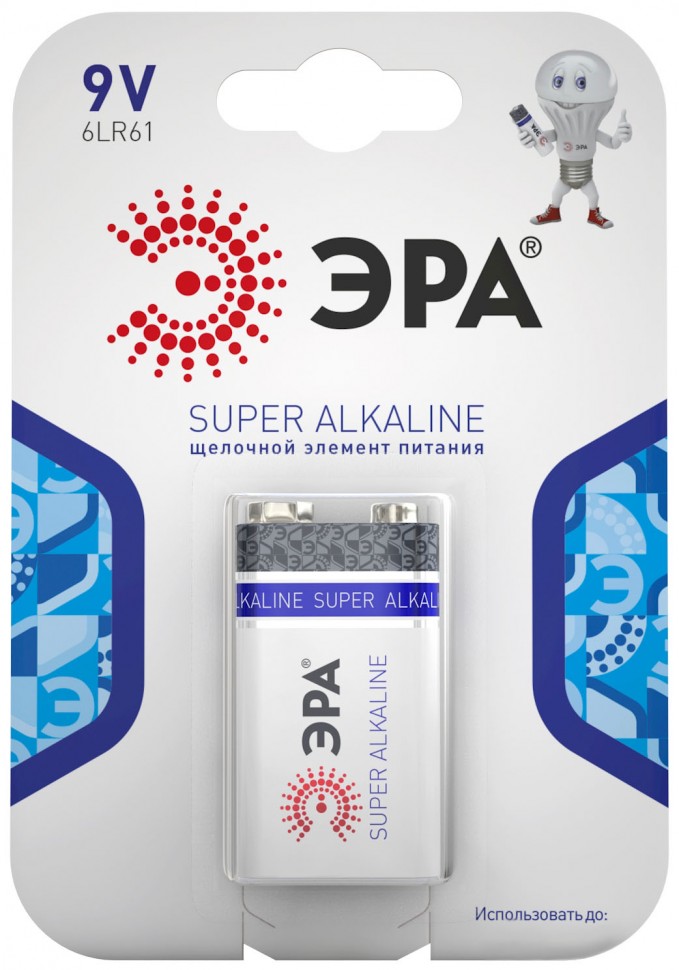 Батарейки ЭРА 6LR61-1BL SUPER Alkaline