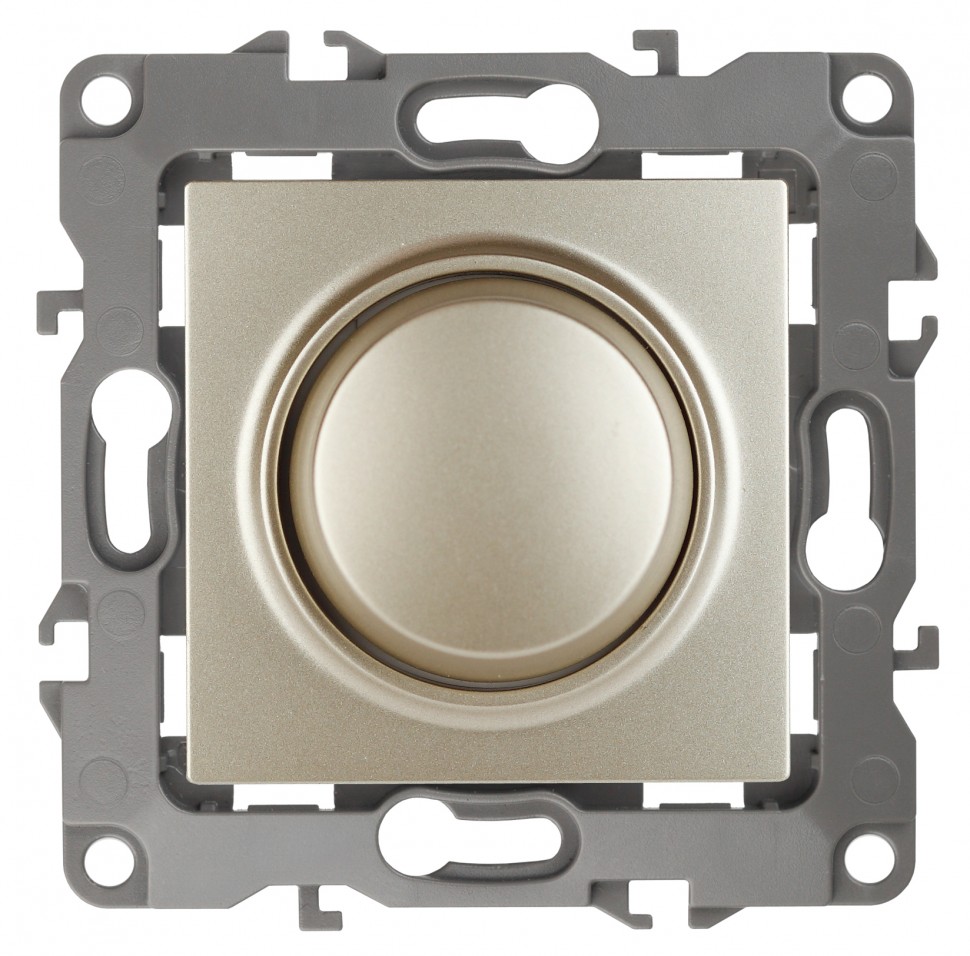 12-4101-04 ЭРА Светорегулятор поворотно-нажимной, 400ВА 230В, IP20, Эра12, шампань