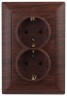 4-205-10 Intro Розетка 2X2P+E Schuko, 16А-250В, СУ, Solo, венге