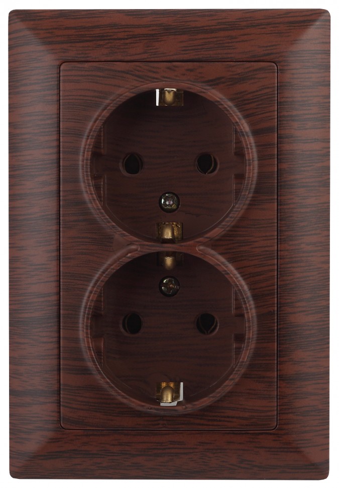 4-205-10 Intro Розетка 2X2P+E Schuko, 16А-250В, СУ, Solo, венге