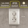 4-204-02 Intro Розетка 2х2P, 16А-250В, СУ, Solo, сл.кость