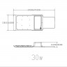 Уличный светильник ЭРА SPP-503-0-50K-030 30Вт 5000К 3000Лм IP65 КСС Ш-с DOB-SMD 48мм пульсации <5%