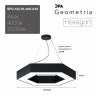 Светильник LED Geometria ЭРА Hexagon SPO-123-B-40K-045 45Вт 4000K 2500Лм IP40 600*80 черный подвесной драйвер внутри