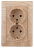 4-205-11 Intro Розетка 2X2P+E Schuko, 16А-250В, СУ, Solo, сосна