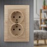 4-205-11 Intro Розетка 2X2P+E Schuko, 16А-250В, СУ, Solo, сосна