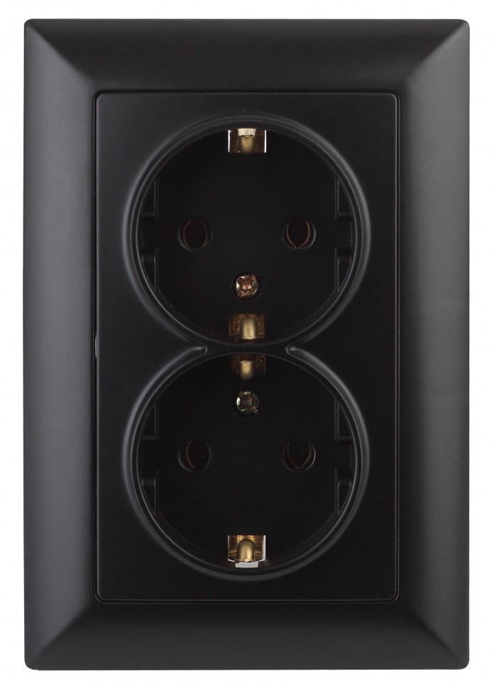 4-205-05 Intro Розетка 2X2P+E Schuko, 16А-250В, СУ, Solo, антрацит