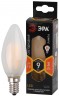 Лампочка светодиодная ЭРА F-LED B35-9w-827-E14 frost Е14 / Е14 9Вт филамент свеча матовая теплый белый свет