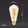 Лампочка светодиодная ЭРА F-LED ST64-7W-824-E27 spiral gold E27 / Е27 7Вт филамент золотистый теплый белый свет
