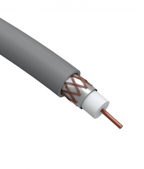 ЭРА Кабель коаксиальный RG-6U, 75 Ом, Cu/(оплётка Cu 64%), нг(А)HF, цвет серый, бухта 100 м