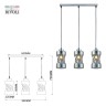 Светильник подвесной (подвес) Rivoli Tiffany 9108-203 3 * Е27 60 Вт модерн потолочный