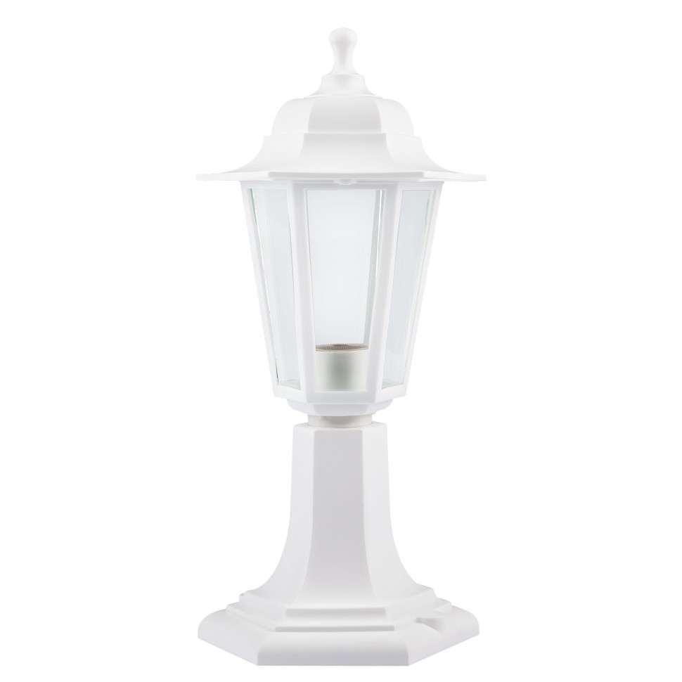 Садово-парковый светильник ЭРА НТУ 06-60-001 белый 6 гранный напольный IP44 Е27 max60Вт