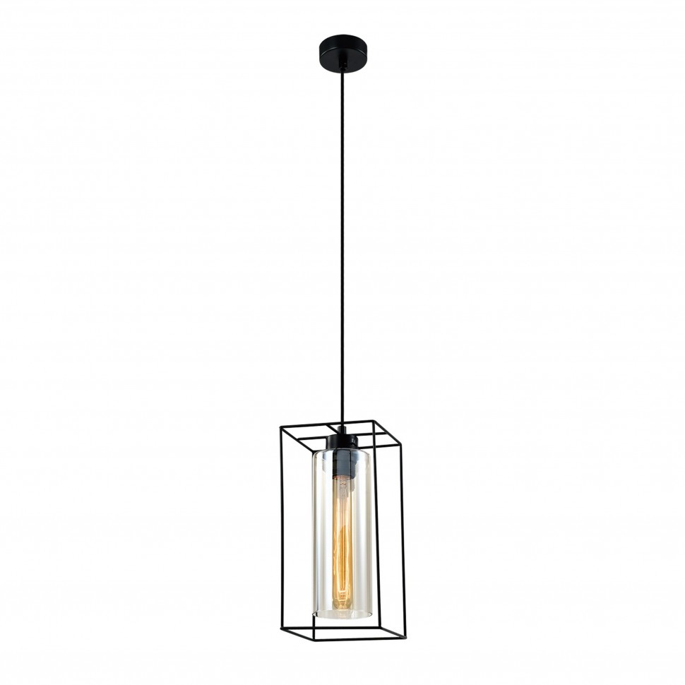Светильник подвесной (подвес) Rivoli Luna 5148-201 1 х Е27 40 Вт черный лофт - кантри потолочный