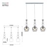 Светильник подвесной (подвес) Rivoli Yasmin 9109-203 3 * Е27 60 Вт модерн потолочный