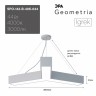 Светильник LED Geometria ЭРА Igrek SPO-142-W-40K-044 44Вт 4000K 3000Лм IP40 800*80 белый подвесной драйвер внутри