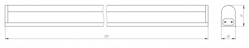 Линейный светодиодный светильник ЭРА LLED-01-08W-4000-W 8Вт 4000K L574мм с выключателем