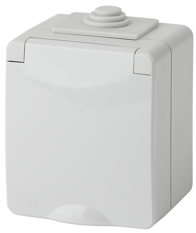 11-2601-03 ЭРА Розетка 2P+E IP65, 16A-250В, ОУ, серый