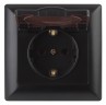 Розетка Intro Solo 4-203-05 с заземлением 2P+E Schuko с крышкой, 16А-250В, IP20, СУ, антрацит