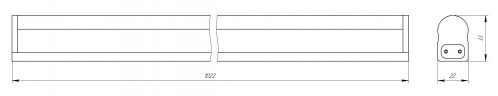 Линейный светодиодный светильник ЭРА LLED-01-14W-4000-W 14Вт 4000K L1024мм с выключателем