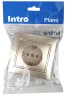 1-201-04 Intro Розетка 2P, 16А-250В, IP20, СУ, Plano, шампань