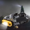 Фонарь налобный светодиодный ЭРА Рабочие GA-801 аккумуляторный мощный яркий 4 режима желто-черный