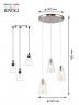 Светильник подвесной (подвес) Rivoli Picco 5038-203 3 * E14 40 Вт лофт - кантри