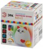 Ночник - светильник светодиодный ЭРА NLED-413-1W-P на батарейках мягкий силиконовый белый с розовым