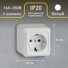 2-202-01 Intro Розетка 2P+E Schuko, 16А-250В, IP20, ОУ, Quadro, белый
