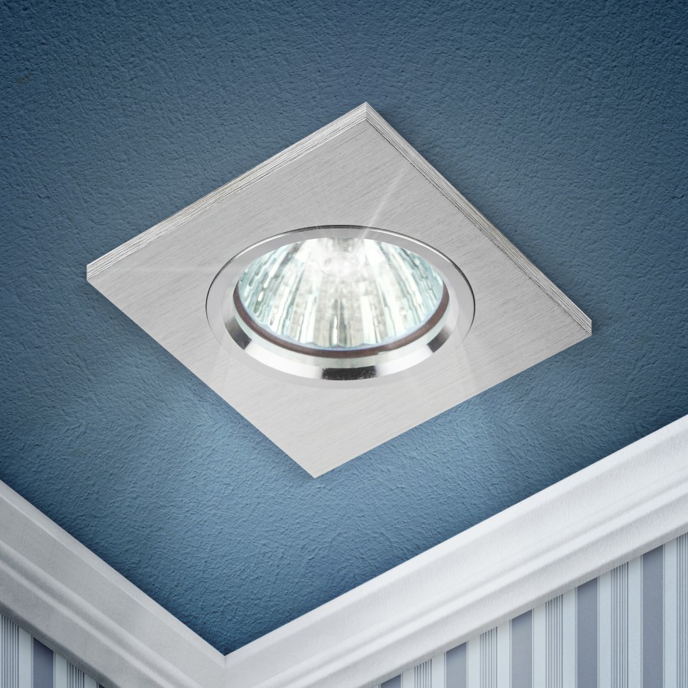 KL57 SL Светильник ЭРА литой алюминевый MR16,12V/220V, 50W серебро