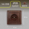 1-201-10 Intro Розетка 2P, 16А-250В, IP20, СУ, Plano, венге